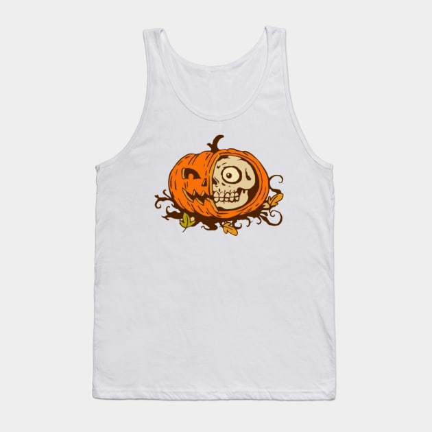 Halloween scary evil pumpkin funny pumpkin head Tank Top by CharactersFans